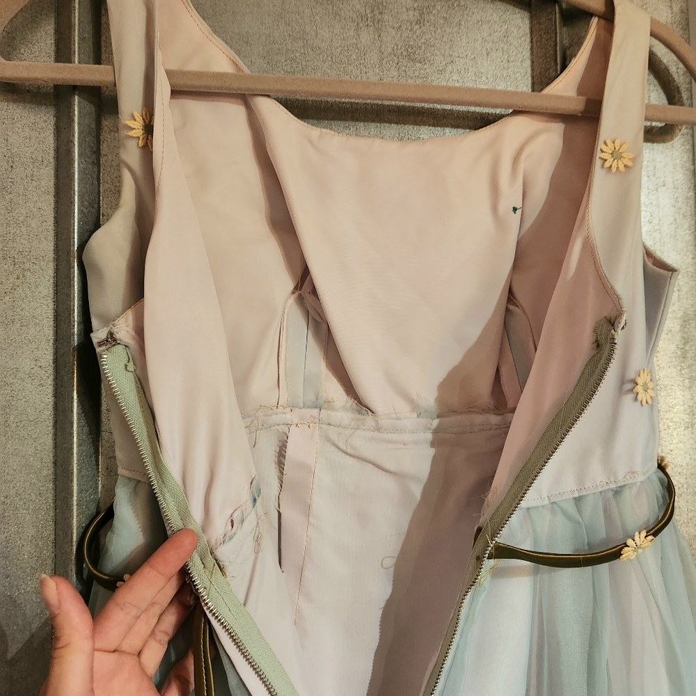 VTG Handmade 60s Baby Blue Dress - Picture 5 of 6